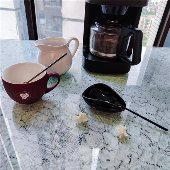 Ceramic Coffee Spoon Rest Mini Holder for Coffee Bar Station Decor Accessory - Picture 6 of 8